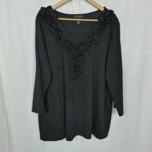 Cable & Gauge Charchol grey top size 1X